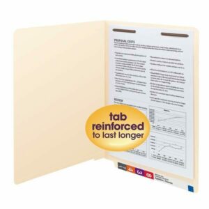 End Tab Fastener File Folders with Shelf-Master® Reinforced Straight-Cut Tab