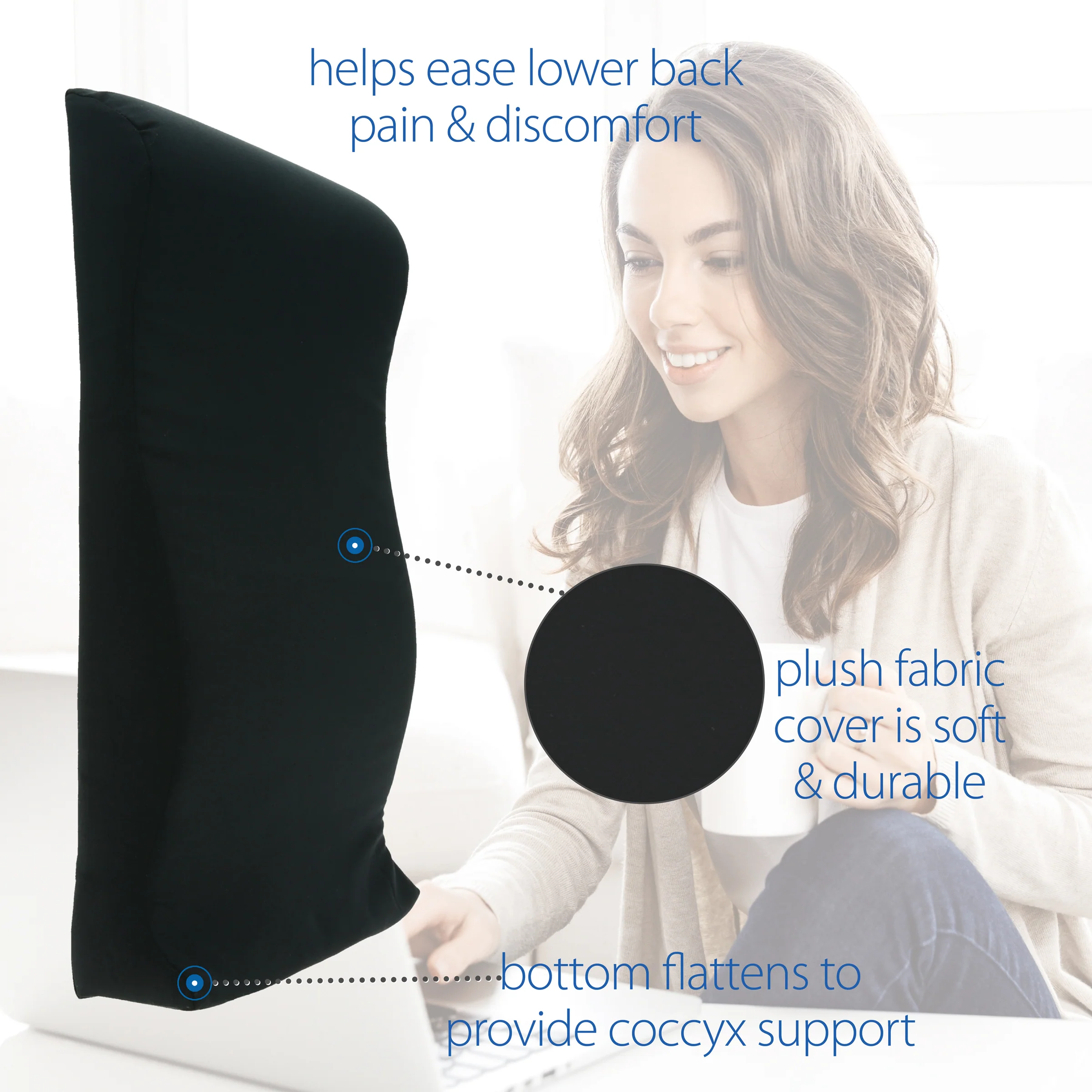 Hibak Rest Lumbar Support Cushion for Office Chair Hibak Rest Lumbar Support Cushion for Office Chair