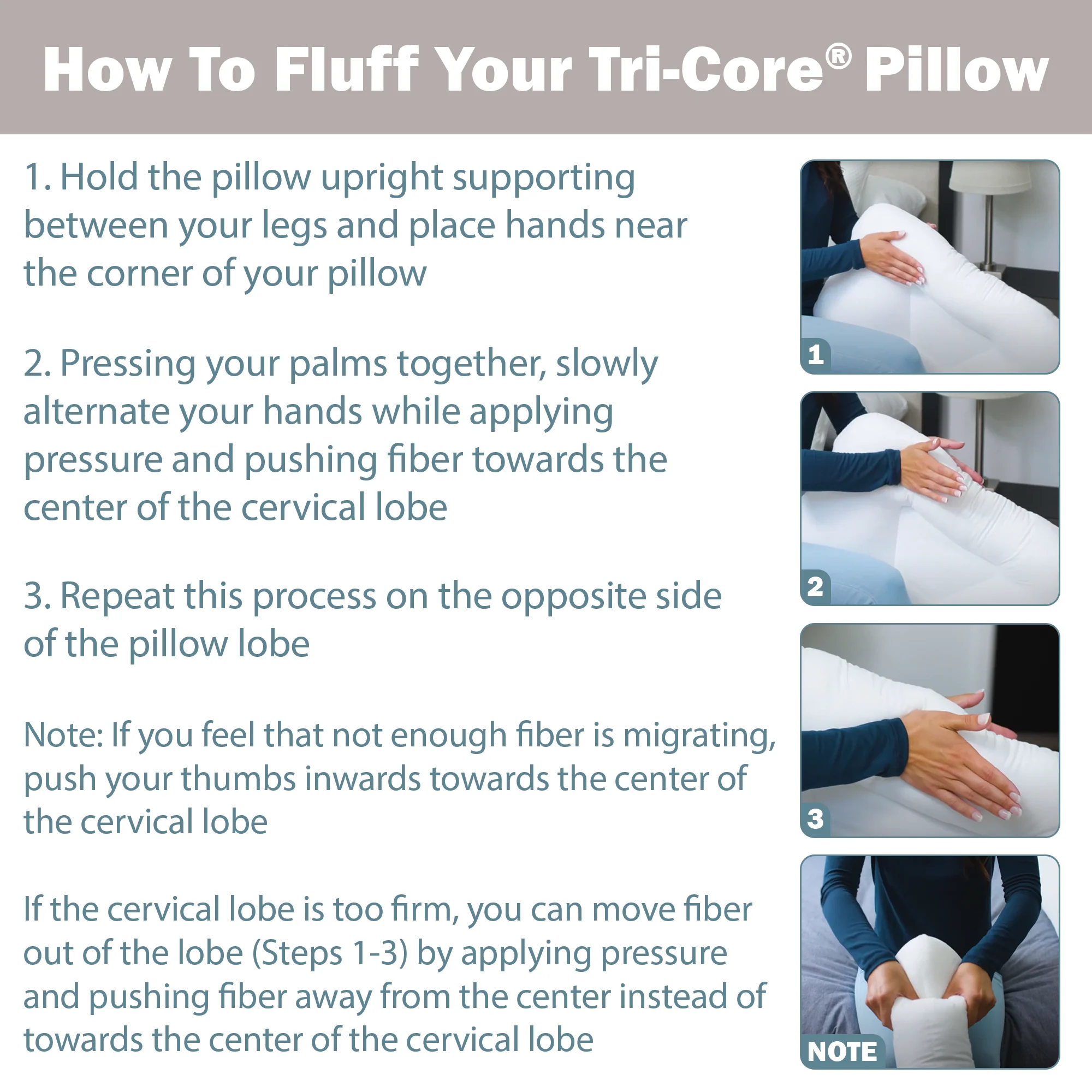 Mid-Core Mid Size Tri-Core Cervical Support Pillow Mid-Core Mid Size Tri-Core Cervical Support Pillow