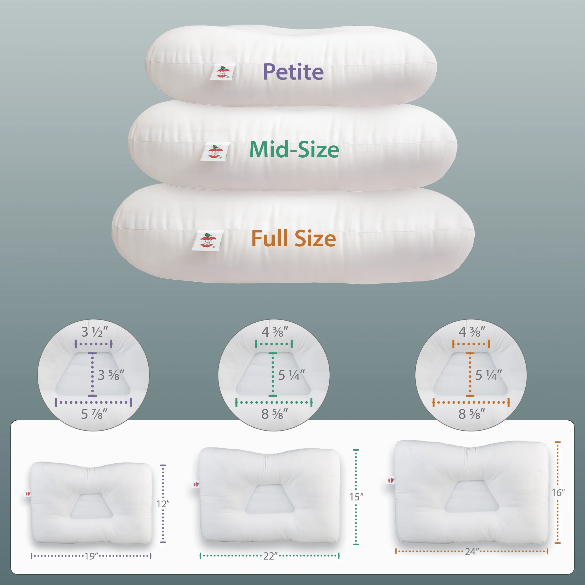 Mid-Core Mid Size Tri-Core Cervical Support Pillow Mid-Core Mid Size Tri-Core Cervical Support Pillow
