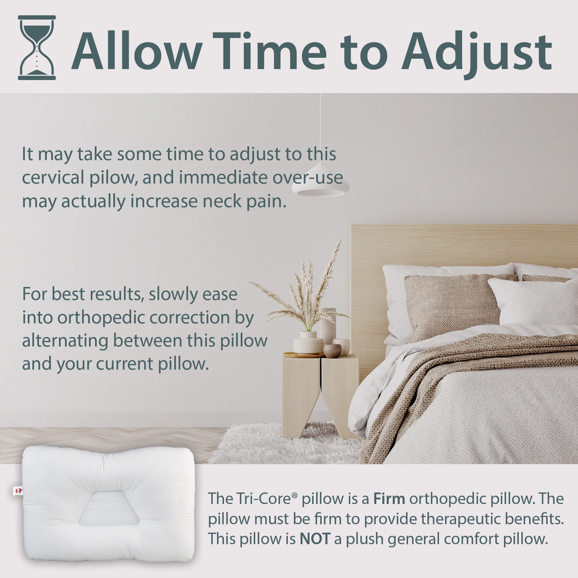 Mid-Core Mid Size Tri-Core Cervical Support Pillow Mid-Core Mid Size Tri-Core Cervical Support Pillow