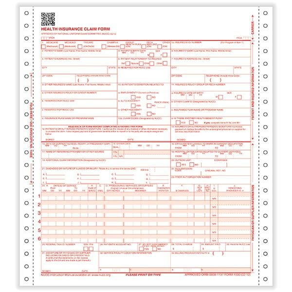 HCFA Continuous Printer Forms (1-Part or 2-Part) HCFA Continuous Printer Forms (1-Part or 2-Part)