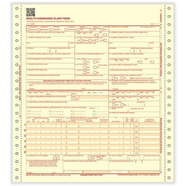 HCFA Continuous Printer Forms (1-Part or 2-Part) HCFA Continuous Printer Forms (1-Part or 2-Part)