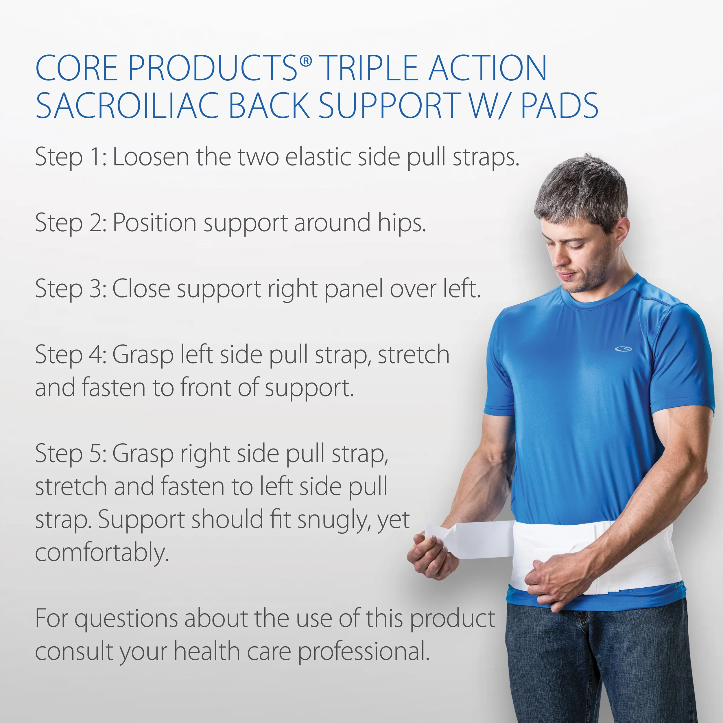 Triple Action Sacroiliac Back Support with Pads Triple Action Sacroiliac Back Support with Pads
