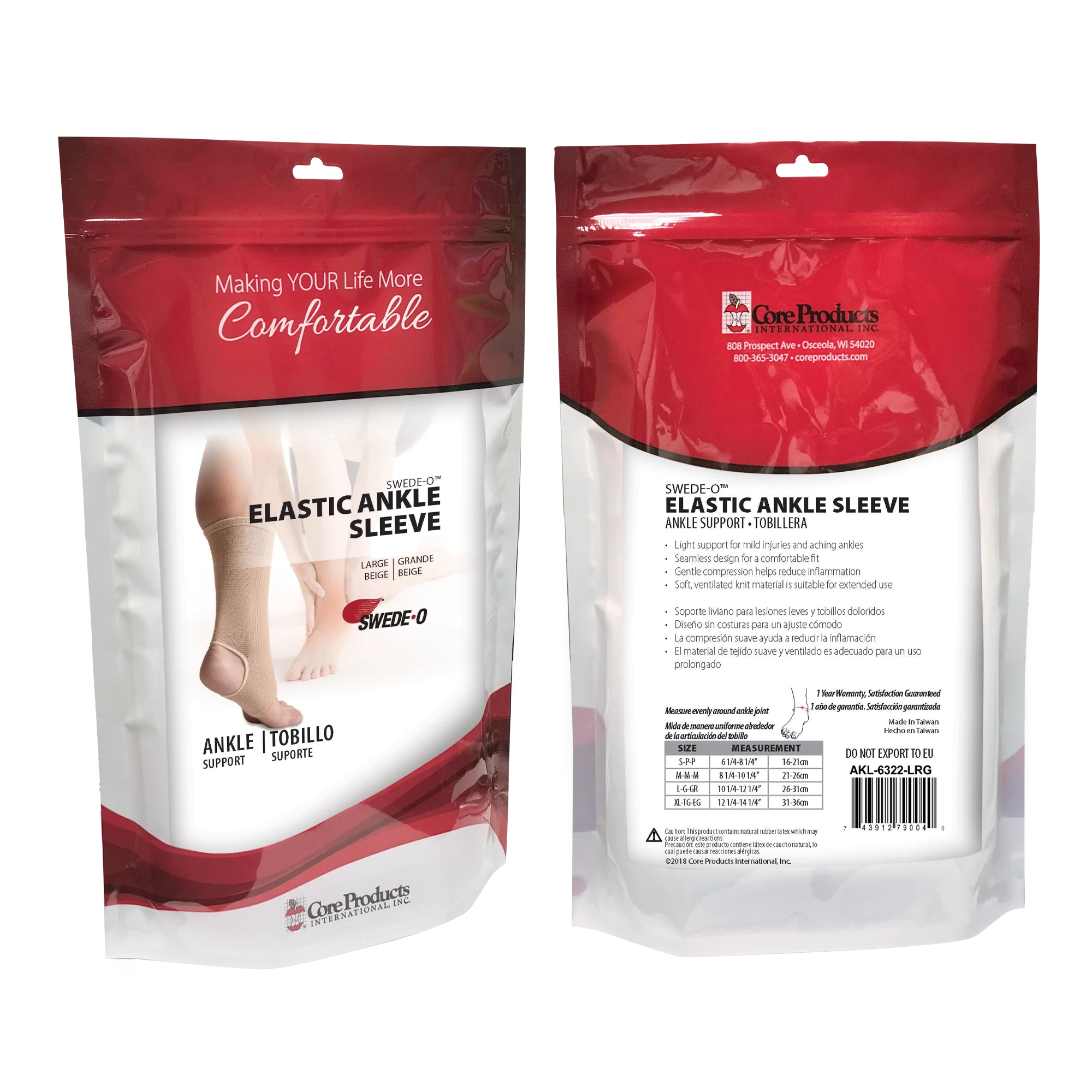 Swede-O Elastic Ankle Support Sleeve Swede-O Elastic Ankle Support Sleeve