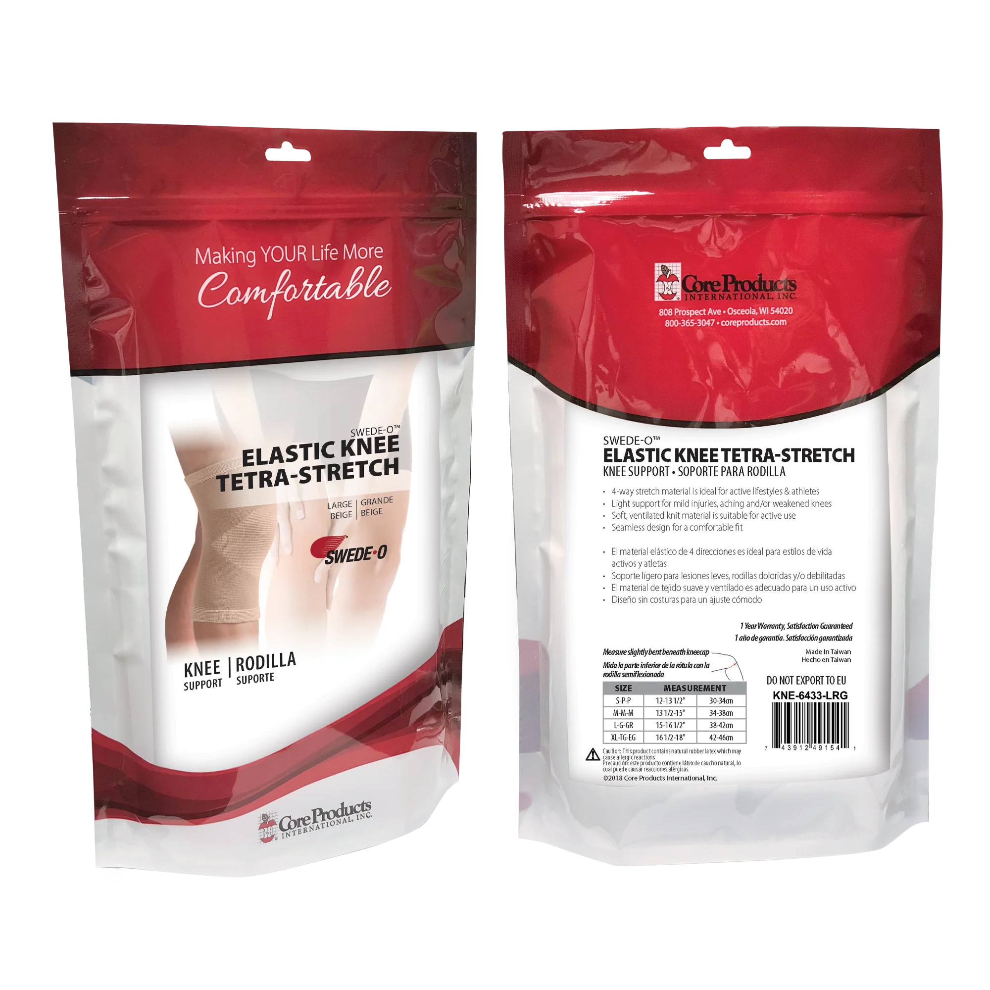 Swede-O Elastic Tetra-Stretch Knee Support Swede-O Elastic Tetra-Stretch Knee Support