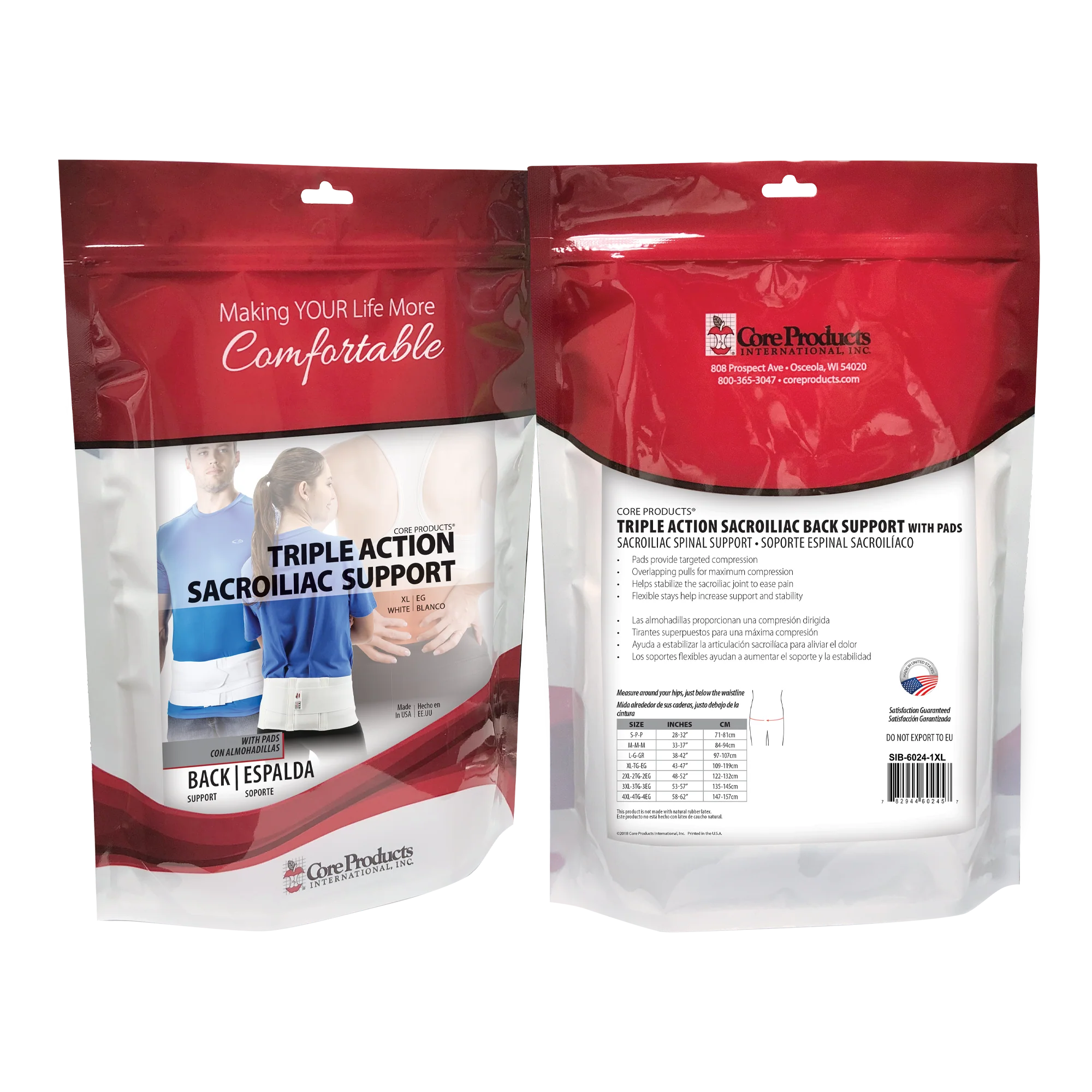Triple Action Sacroiliac Back Support with Pads Triple Action Sacroiliac Back Support with Pads