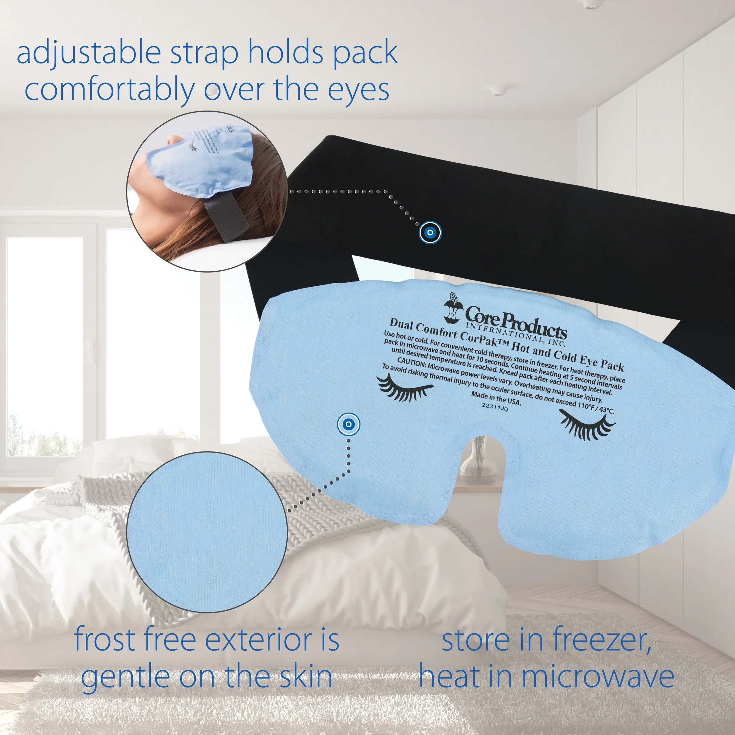 Dual Comfort CorPak™ Migraine Eye Mask Hot or Cold Therapy Pack Dual Comfort CorPak™ Migraine Eye Mask Hot or Cold Therapy Pack