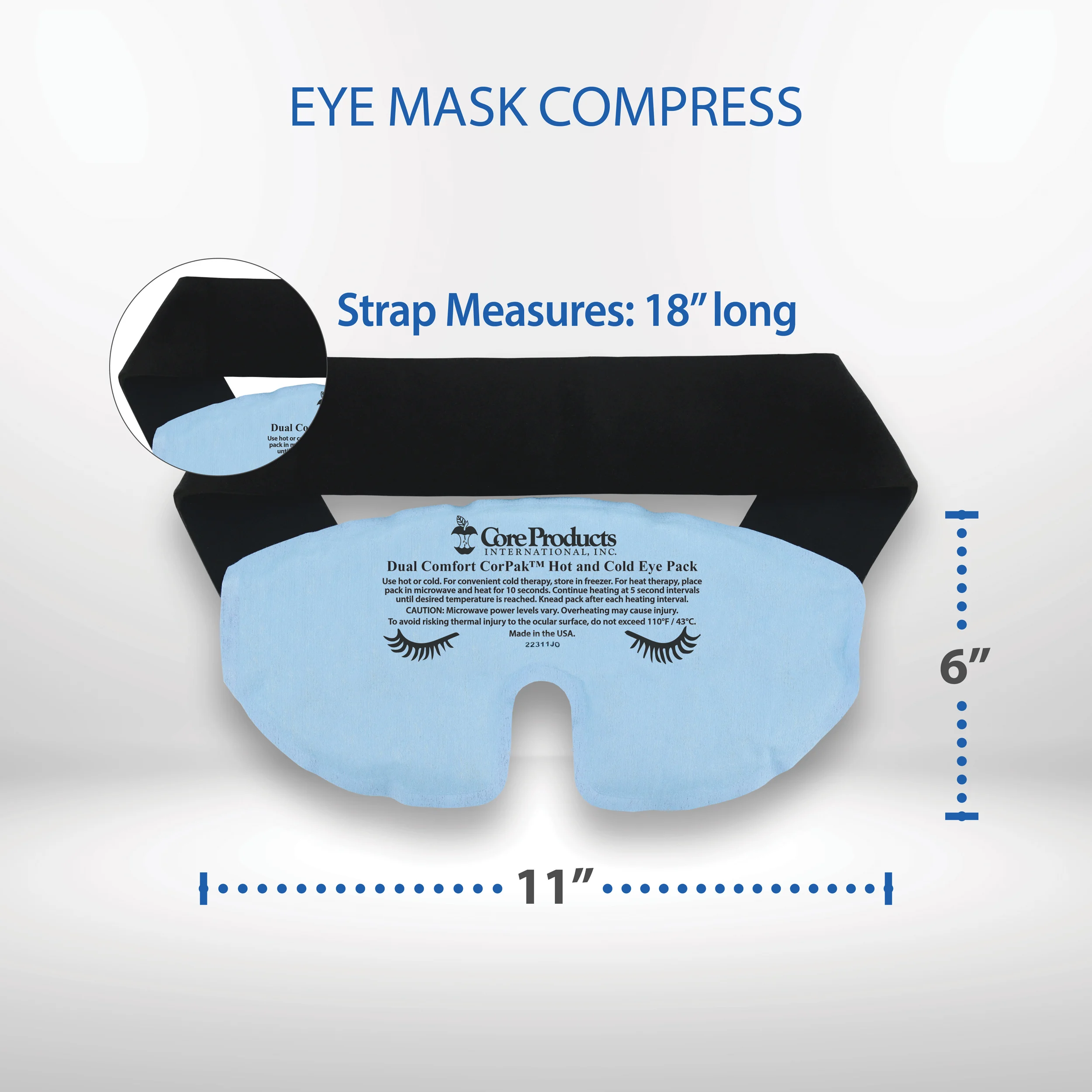 Dual Comfort CorPak™ Migraine Eye Mask Hot or Cold Therapy Pack Dual Comfort CorPak™ Migraine Eye Mask Hot or Cold Therapy Pack