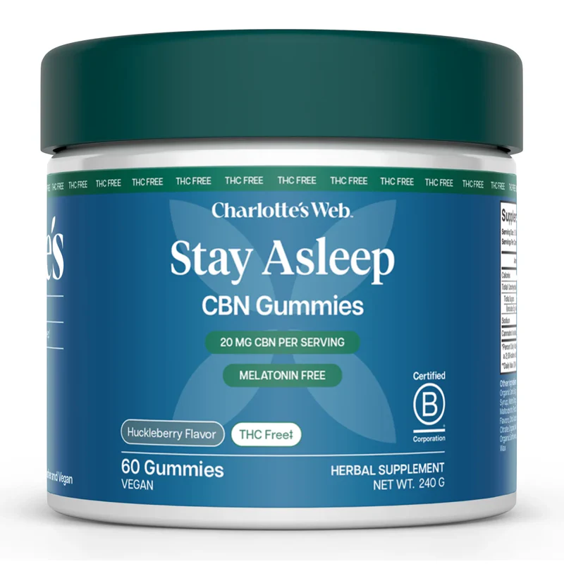 STAY ASLEEP CBN SLEEP GUMMIES Charlotte's Web Not for Resale in CA, VA, or GA STAY ASLEEP CBN SLEEP GUMMIES Charlotte's Web Not for Resale in CA, VA, or GA